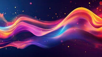 Poster - Trendy fluid cover with dynamic liquid flow and glowing particles. Eps10 vector illustration perfect for contemporary designs and modern visuals.