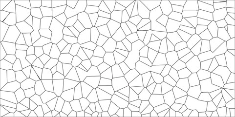 Poster - White color Broken Stained-Glass Background with black lines. Diamond shape polygonal texture. lines of black and white tones form many squares and rectangle shapes.