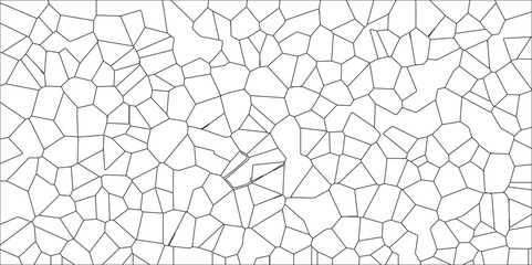 Poster - White color Broken Stained-Glass Background with black lines. Diamond shape polygonal texture. lines of black and white tones form many squares and rectangle shapes.