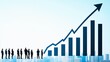 © Paul GoToMars - Business people standing in front of a growing graph, symbolizing progress, teamwork, and success in corporate finance.