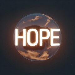 Wall Mural - 3D Hope text poster art