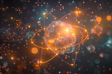 Poster - Discover the intricate designs of atomic structures and energy patterns in a captivating visualization