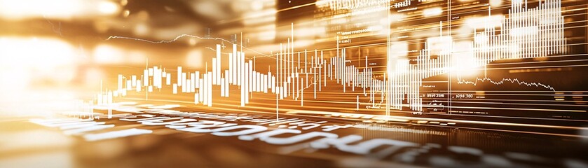 Poster - an abstract financial chart showing the inverse relationship between bond prices and interest rates,