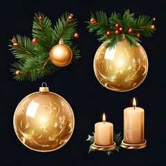 Wall Mural - christmas decoration with candle