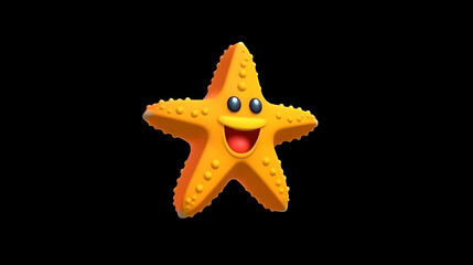 Wall Mural - Starfish 3d pixel Cartoon