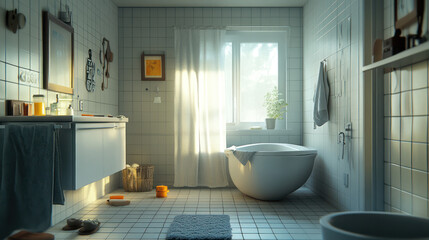 Wall Mural - the small bathroom in home interior design