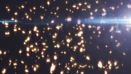 Sticker - Sparkling particles and light flare animation on dark background