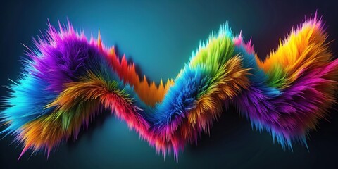 fuzzy lines stylized graph dynamic movement fluid linear symmetry vibrant colors