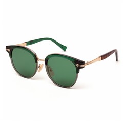 Stylish Green Tinted Sunglasses with Gold and Black Frame - Classic Eyewear for Fashion and Protection