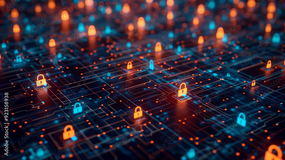 concept of financial data encryption with a visual of encrypted ...