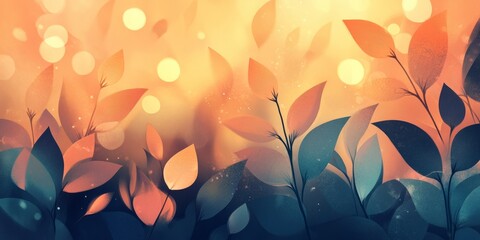 Aufkleber - Develop an abstract background with a nature-inspired color palette using soft gradients and light bokeh effects to create a soothing and artistic design that blends modern