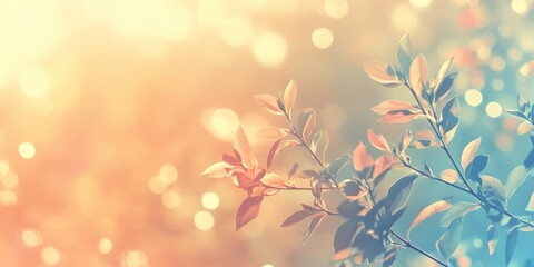 Aufkleber - Develop an abstract background with a nature-inspired color palette using soft gradients and light bokeh effects to create a soothing and artistic design that blends modern