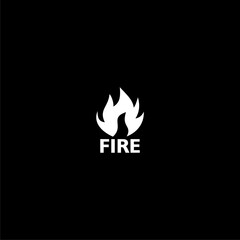 Sticker -  Fire icon isolated on dark background