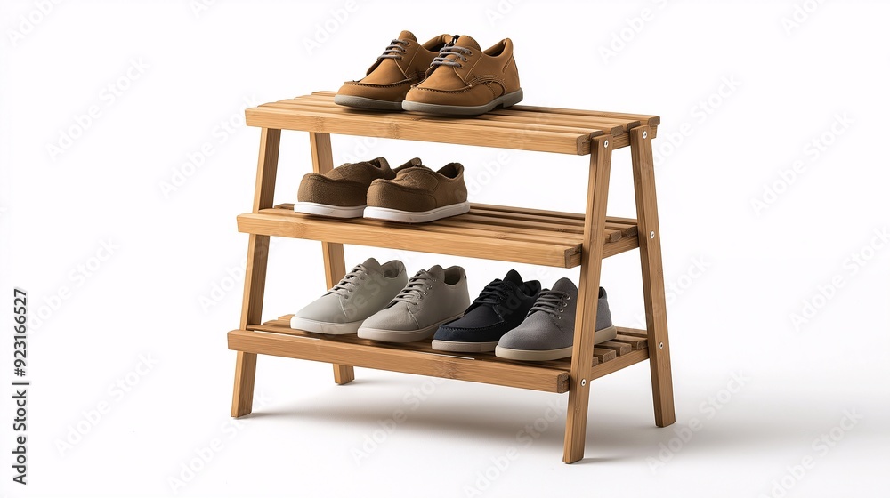 Rustic Bamboo Shoe Rack: A simple yet stylish bamboo shoe rack with ...