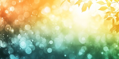 Aufkleber - Imagine an abstract nature-themed background with colorful gradients and bokeh effects blending seamlessly to form a soothing and artistic design that incorporates modern