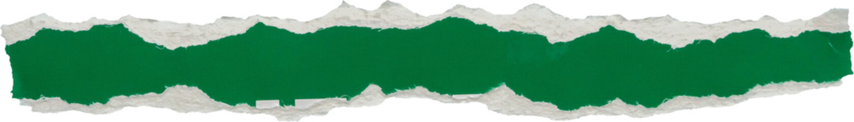 Poster - piece of green paper tear isolated on black background