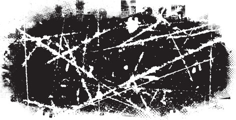 Poster - Glitch distorted grange shape . Noise grungy logo . Trendy defect error shapes . Glitched frame .Grunge textured . Distressed effect .Vector shapes