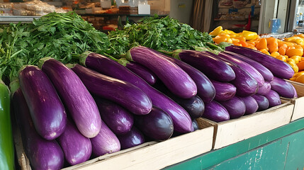 Wall Mural - fresh Eggplant (Aubergine), refreshing , delicious