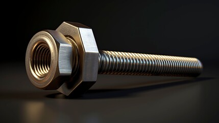 Wall Mural - A photo of a bolt and matching nut