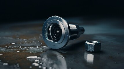 Wall Mural - A photo of a bolt and matching nut