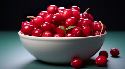 Wall Mural - A photo of a bowl of fresh cranberries