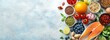 © Thipphaphone - Banner of the role of nutrition in maintaining health with copyspace for custom design and messaging. A balanced diet and proper nutrition contribute to overall well being