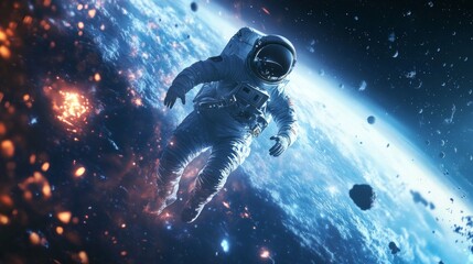 Canvas Print - Astronaut Floating in Space