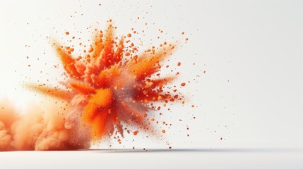 Poster - A dynamic illustration of explosive fire effects against a clean white background, showcasing the intense energy and heat of the explosion. Ideal for graphic design projects requiring impactful