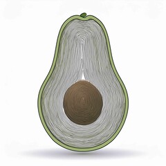 Wall Mural - Avocado fruit logo design in one line style