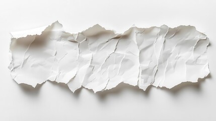 Poster - Torn paper strip with rough edge, minimalistic design on a white background, shadowless with clean separation