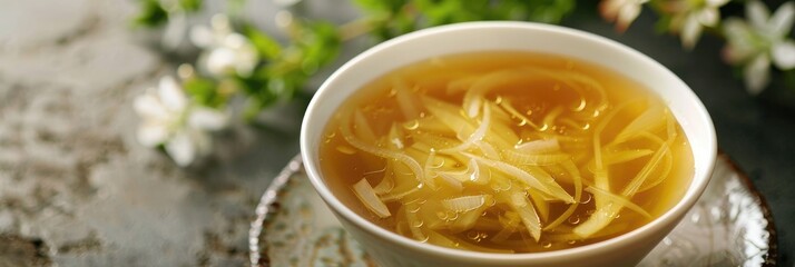 Poster - clear soup with whole fresh onions