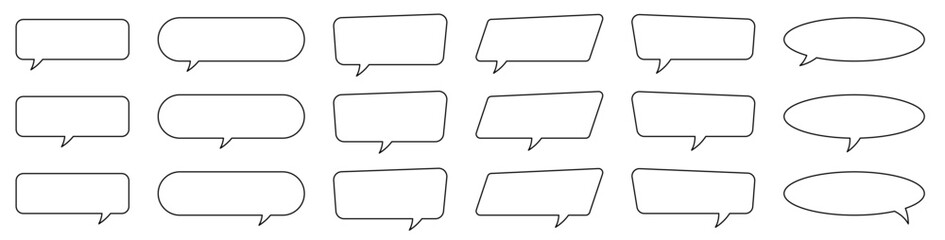 Wall Mural - Speech bubble, speech balloon, chat bubble line art icon for apps and websites.