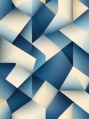 Poster - Geometric paper pattern with repeating shapes, symmetrical layout and sharp lines, clean design with uniform texture, creating a visually appealing design aesthetic.