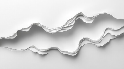 Poster - cut-out paper with clean edges and sharp lines, floating on a white background, uniform surface, iso