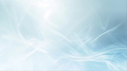 Wall Mural - Abstract light blue background with white flowing lines.