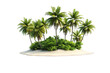 © SumpeK - Beautiful small tropical island with coconut plants and white sand isolated on transparent background.