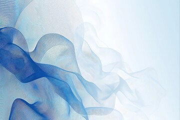 Sticker - Abstract blue and white wavy background with lines.