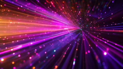 Poster - Dynamic abstract background featuring vibrant lines and dots in varied colors and patterns, Visual representations of data packets in motion