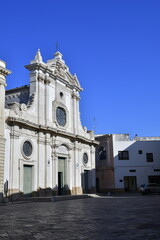 Canvas Print - A church in the historic center of Nardò, a tourist town in Puglia in Italy.