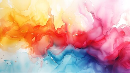 Wall Mural - Abstract colorful painting with yellow, orange, red, blue, and purple hues.