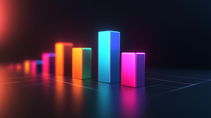 Graph bar business concept , 3d growth business graph on success financial represents profit and revenue growth.