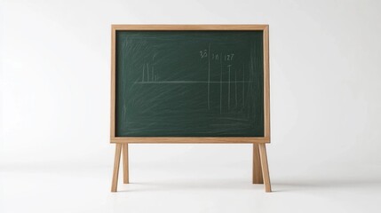 Poster - Detailed 3D of a chalkboard with math equations and formulas representing an educational icon or symbol  The image is isolated on a clean white background