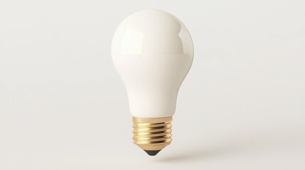 Poster - 3D Education Icon with Light Bulb Symbol Representing Creativity Innovation and on Isolated White Background  Concept for Learning Knowledge Solution and Growth