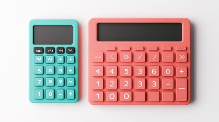 Poster - Detailed 3D Education Icon with Calculator and Various Math Symbols Isolated on Clean White Background Representing Academic Learning Classroom Studies and Numerical Analytics