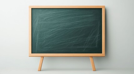 Poster - 3D render of an education icon depicting a blackboard with chalk and an eraser isolated on a clean white background  Represents the concept of learning teaching academic studies and school supplies