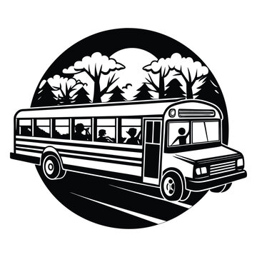 Back To School Silhouette Vector Classroom School Bus 100 Days Of School