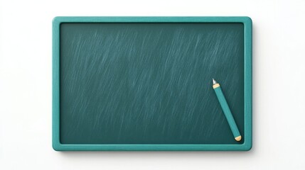 Poster - 3D of an education icon featuring a digital smart board with an interactive pen on a clean white background representing technology and modern teaching tools in the classroom or office setting