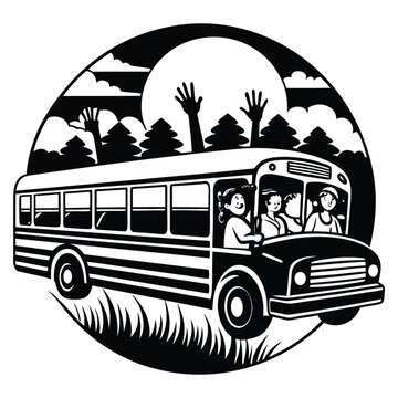 Back To School Silhouette Vector Classroom School Bus 100 Days Of School