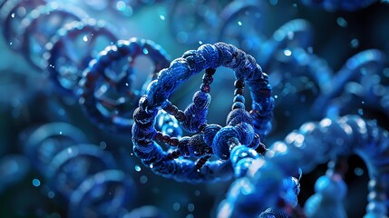 Poster - Close-up of a DNA helix, highlighting the intricate structure of the molecule responsible for carrying genetic information.