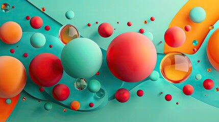 Poster - Abstract Composition of Spheres and Swirls